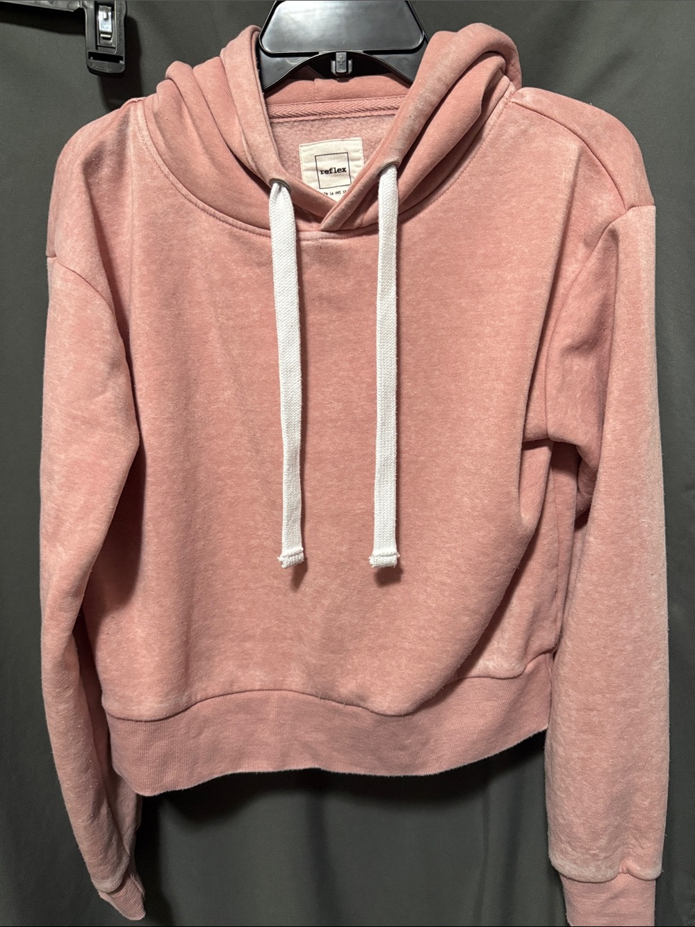 Reflex Dusty Pink Hooded Pullover with White Drawstrings